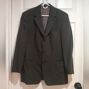 Men's Hugo Boss 100% Virgin Wool Black Button Suit Blazer Made In USA Size 40R